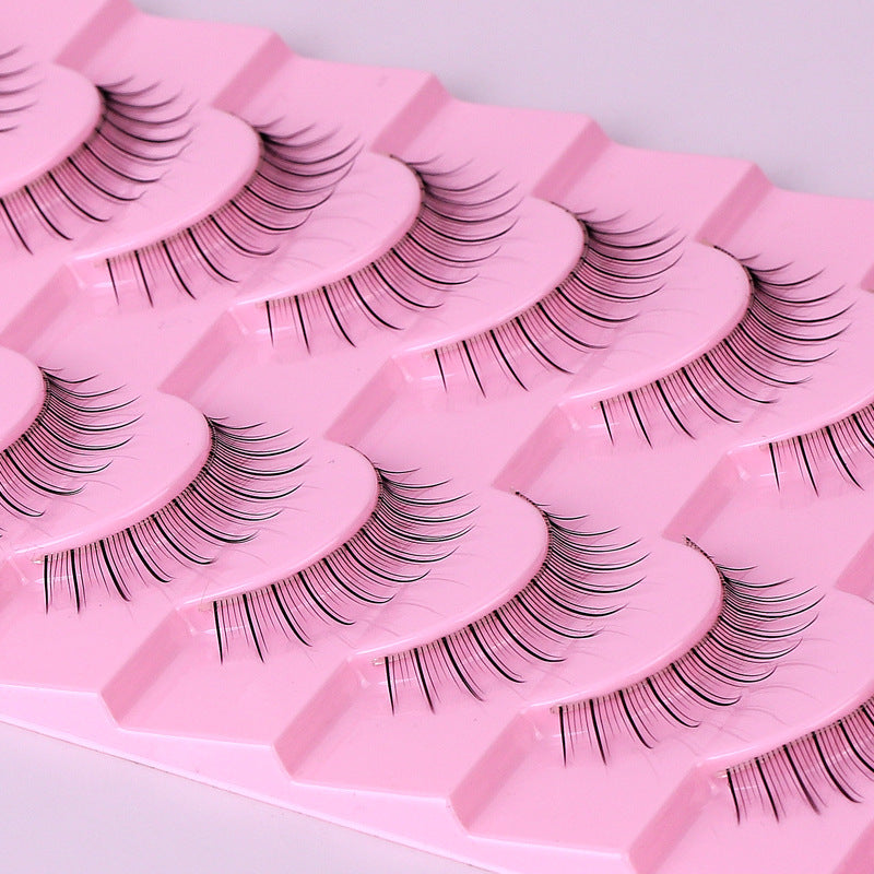 10 Pairs Hard Band False Eyelashes, Comic Doll Little Devil Cluster Lashes for Women