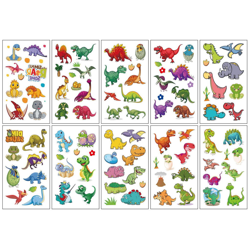 Kids Temporary Tattoos Princess Dinosaur Ocean Cartoon Stickers for Girls Boys Party Favors