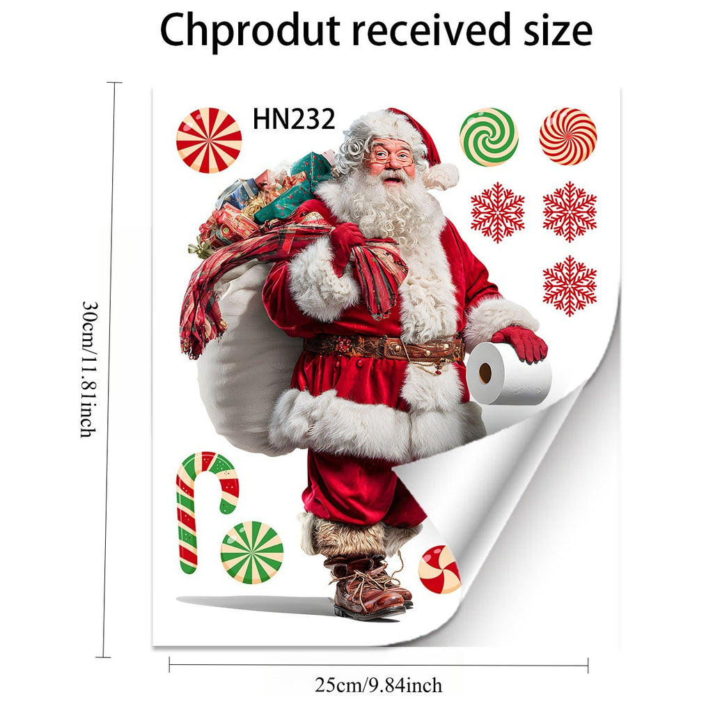 Christmas Static Cling Window Stickers, Festive Holiday Glass Decals for Home Celebration