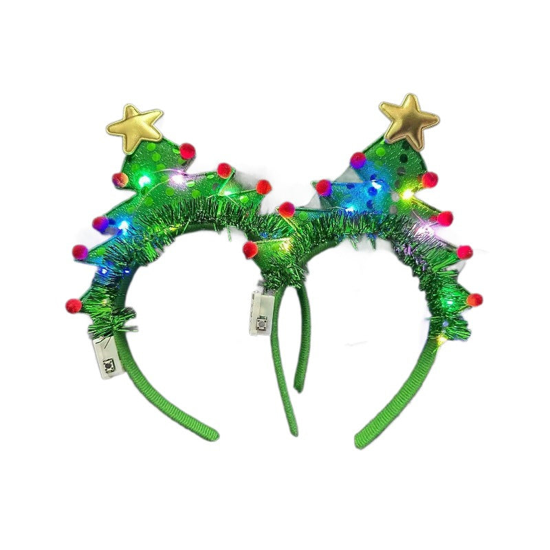 Glowing Reindeer Antler Headband, Christmas Light Up Hair Accessory for Adults and Kids