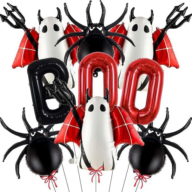 Halloween Themed Foil Balloon Set, Pumpkin Bat Skeleton Aluminum Balloons For Party Decorations