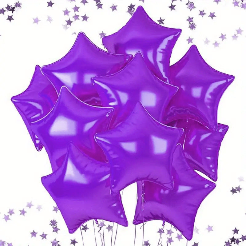 10 Pack 18 Inch Heart Star 4D Foil Balloons Set, Valentine's Day Wedding Birthday Graduation Party Decorations