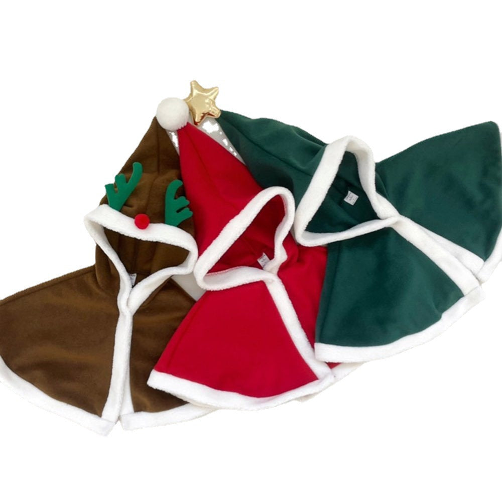 Baby Thick Fleece Christmas Cape, Warm Winter Infant Cape for Outdoor Wear