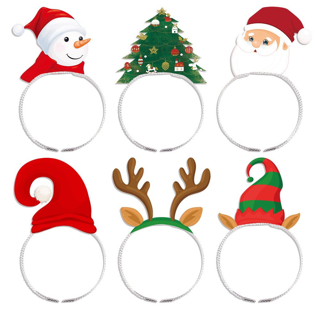 Reindeer Santa Photo Prop Headband, Christmas Party Hair Accessory for Kids Holiday Costume