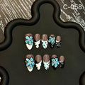 Cross-hot-selling sheet French three-dimensional engraved fake nail patch removable