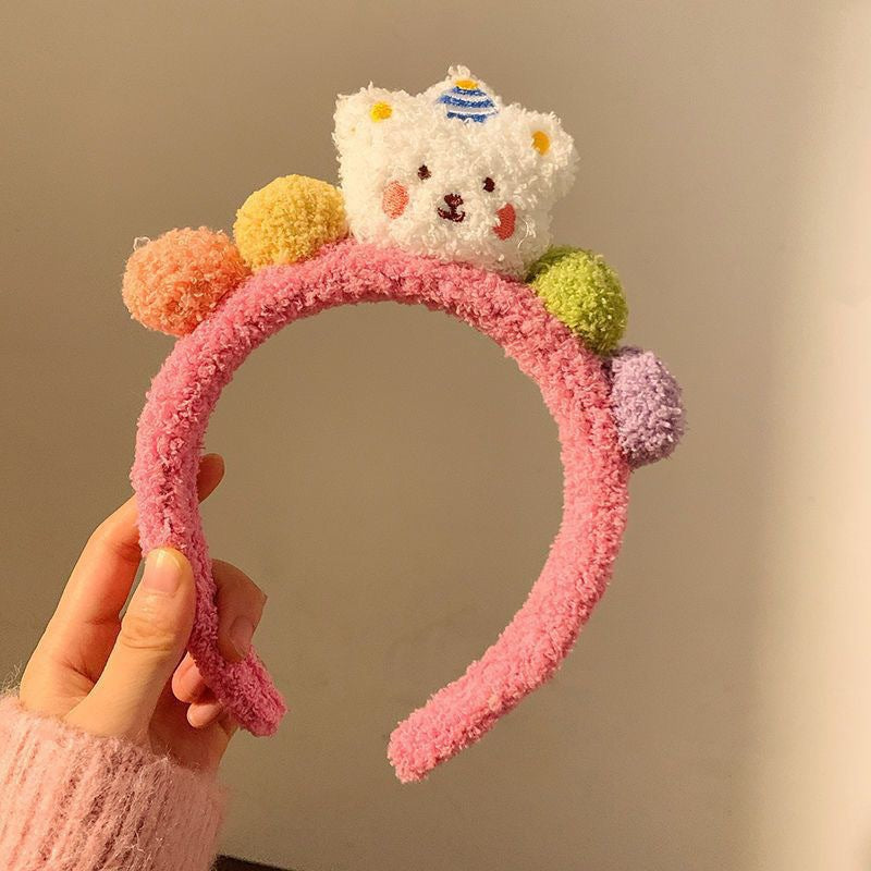 Cute Plush Headband For Girls Kids, Funny Chef Mouse Design High Crown Hair Hoop Accessory