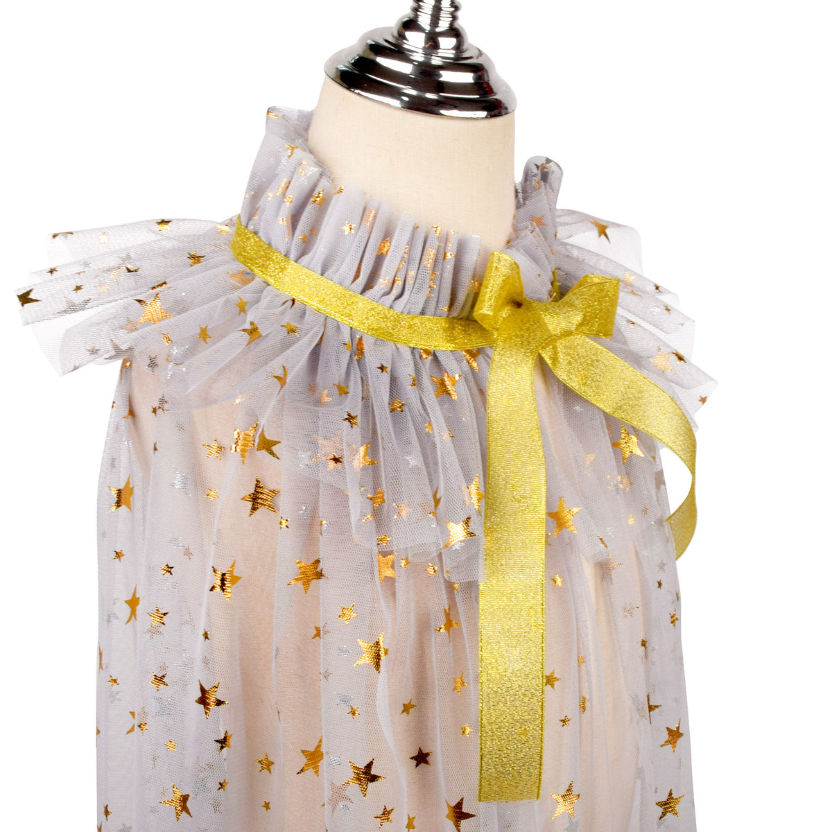 Kids Fairy Tulle Cape, Lightweight Party Performance Cloak With Star Wand Prop