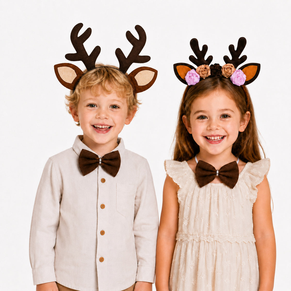 Reindeer Antler Ear Headband for Kids, Cute Christmas Party Costume Hair Accessory