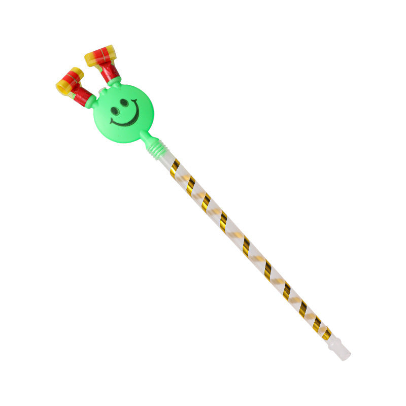 Kids Smiley Face Blowout Horns, Large Stretchy Cartoon Whistle Party Noise Makers For Festive Fun