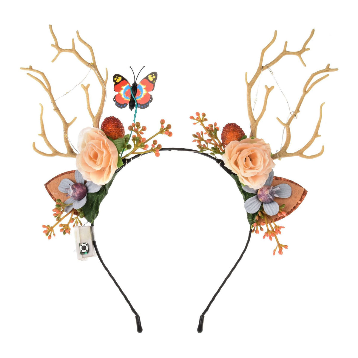 Christmas Light Up Reindeer Antler Headband, Glowing Hair Hoop for Kids Holiday Party Favors