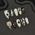 Handcrafted Sweet Cool Black and White Graffiti [Metal Star] Spice Girl French White