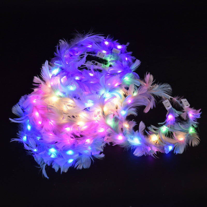 Christmas Light Up Reindeer Antler Headband, Glowing Hair Hoop for Kids Holiday Party Favors