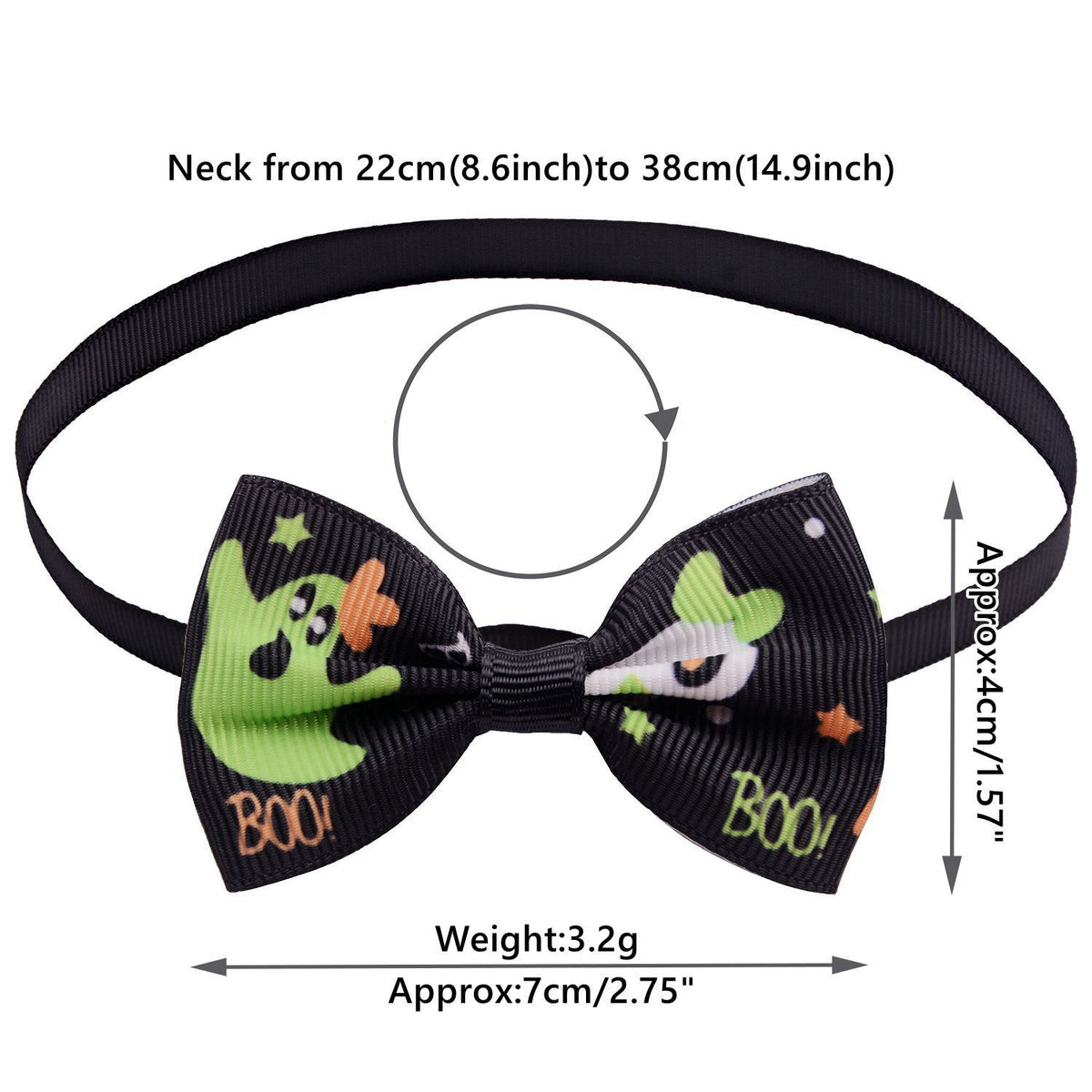 Halloween Pet Bow Tie Collar, Cat Dog Party Decoration Bowtie With Bell Accessory