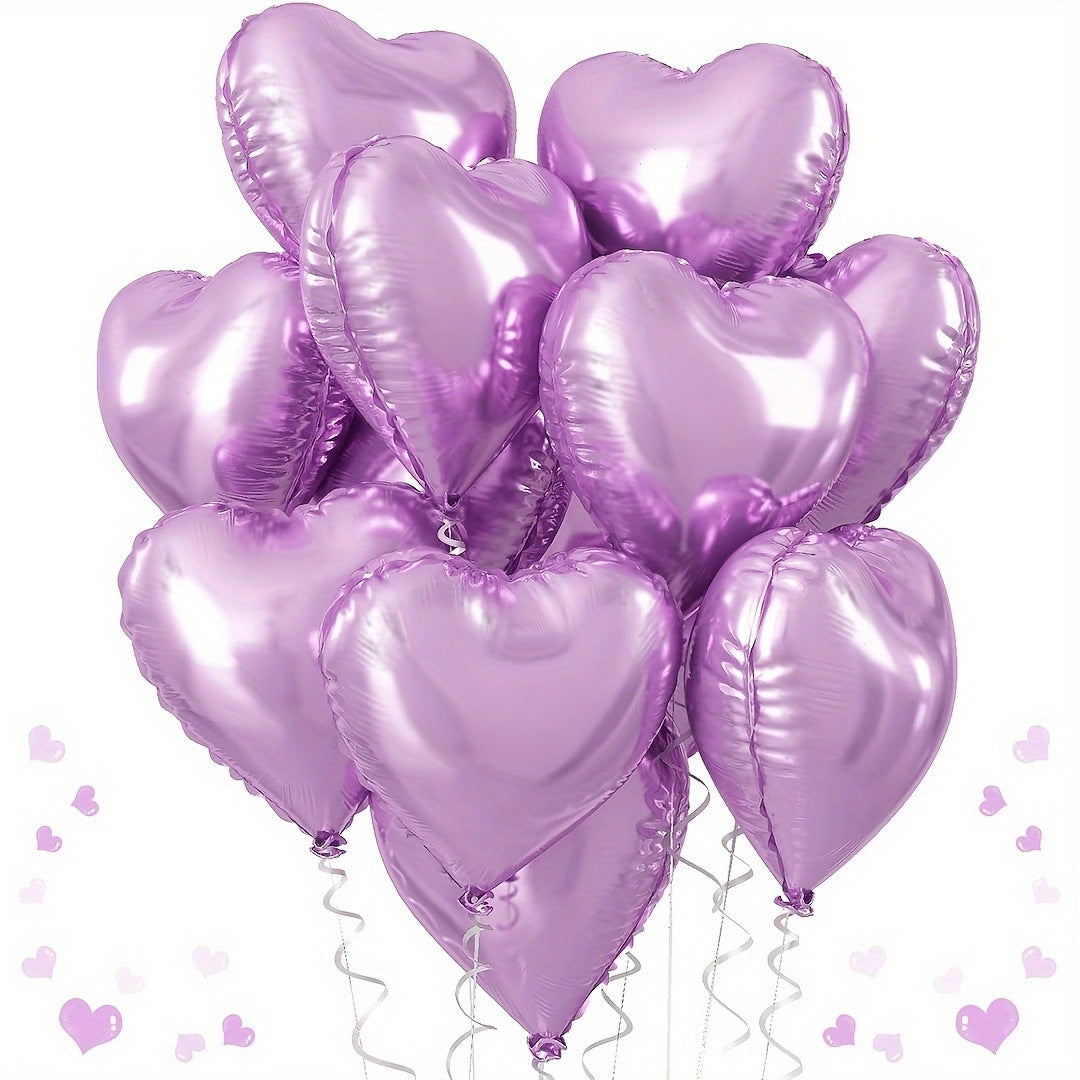 10 Pack 18 Inch Heart Star 4D Foil Balloons Set, Valentine's Day Wedding Birthday Graduation Party Decorations