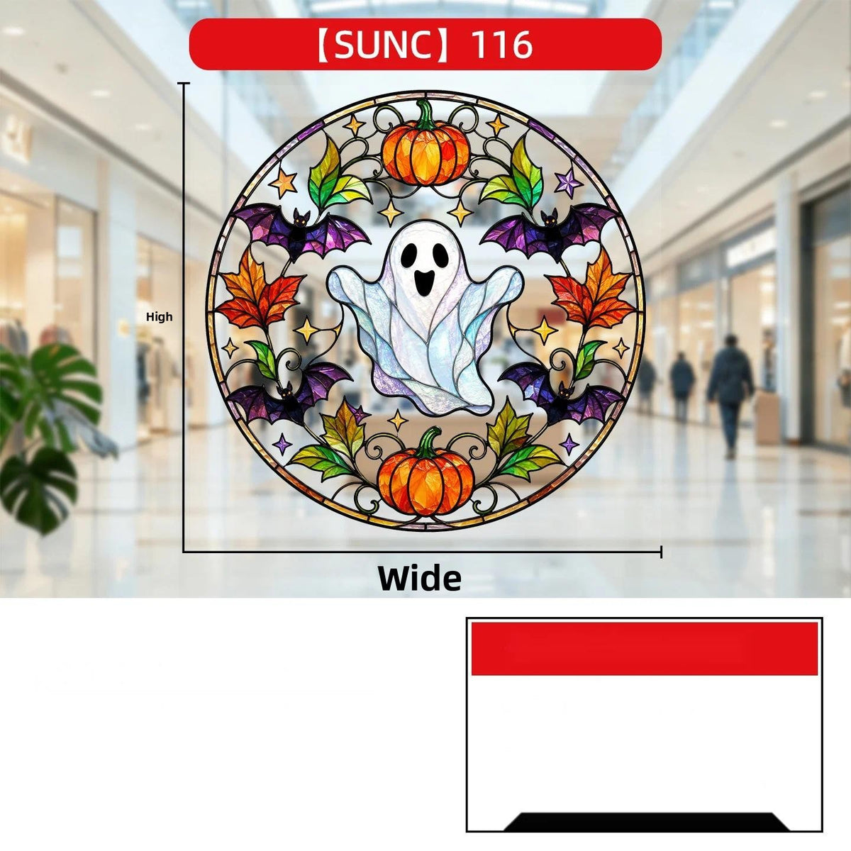 Halloween Pumpkin Ghost Window Clings, Iridescent Holographic Glass Stickers