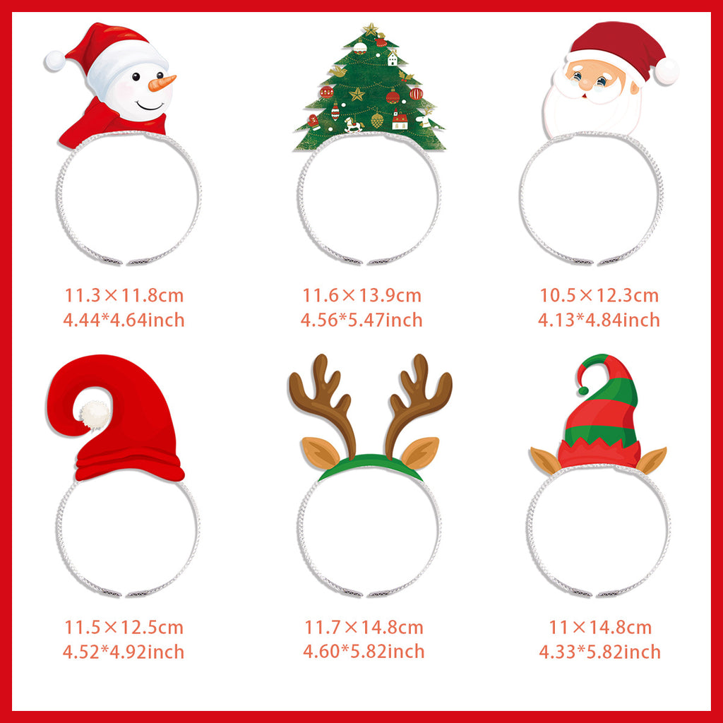 Reindeer Santa Photo Prop Headband, Christmas Party Hair Accessory for Kids Holiday Costume