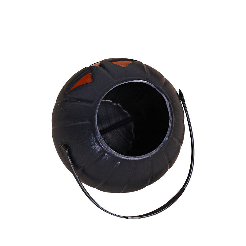 Halloween Plastic Smiley Pumpkin Bucket, Ghost Candy Container Party Prop