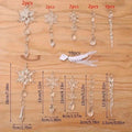 18 Pack Crystal Acrylic Christmas Ornaments, Snowflake and Icicle Hanging Tree Decorations