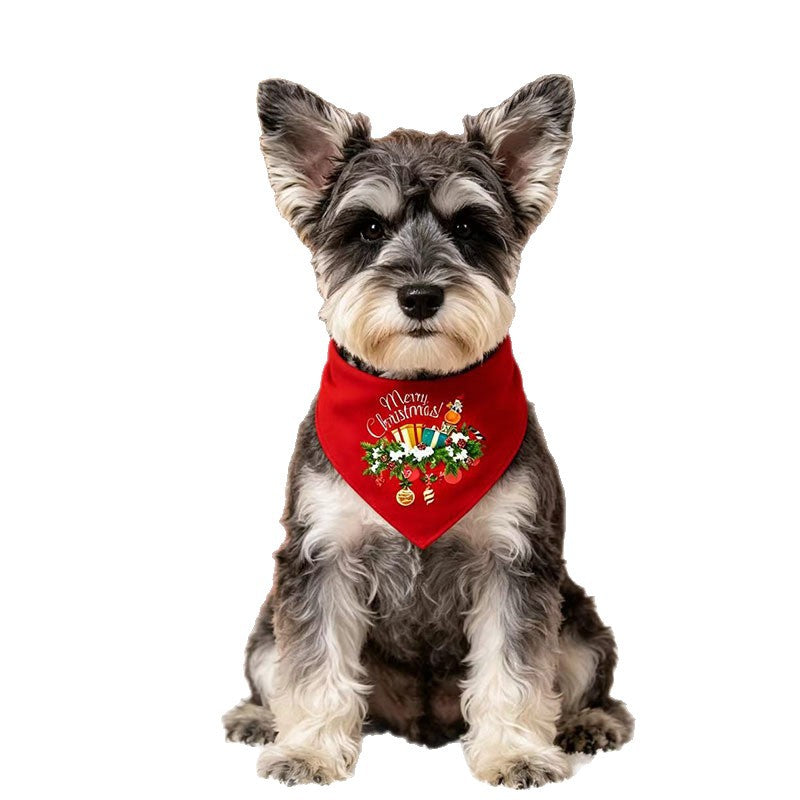 Christmas Pet Bandana for Dogs and Cats, Triangle Scarf Bib for Small Dogs
