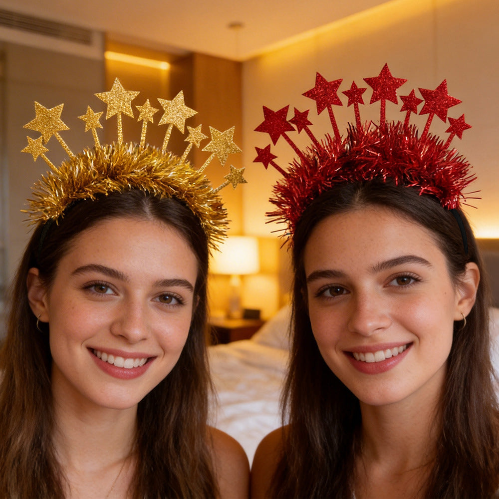 Christmas Star Striped Headbands for Party Costume and Photo Props