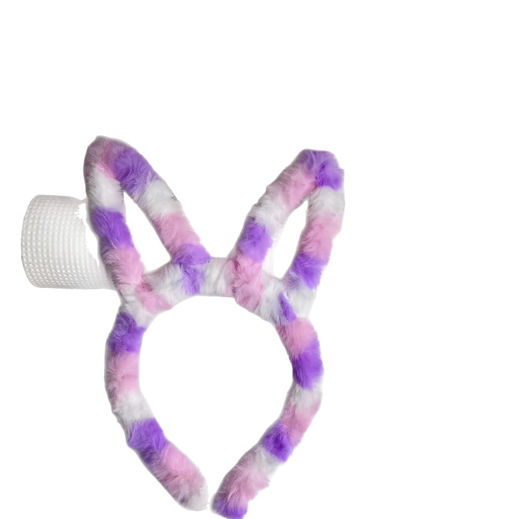 LED Light Up Furry Bunny Ear Headband, Christmas Glowing Hair Accessory for Kids Party