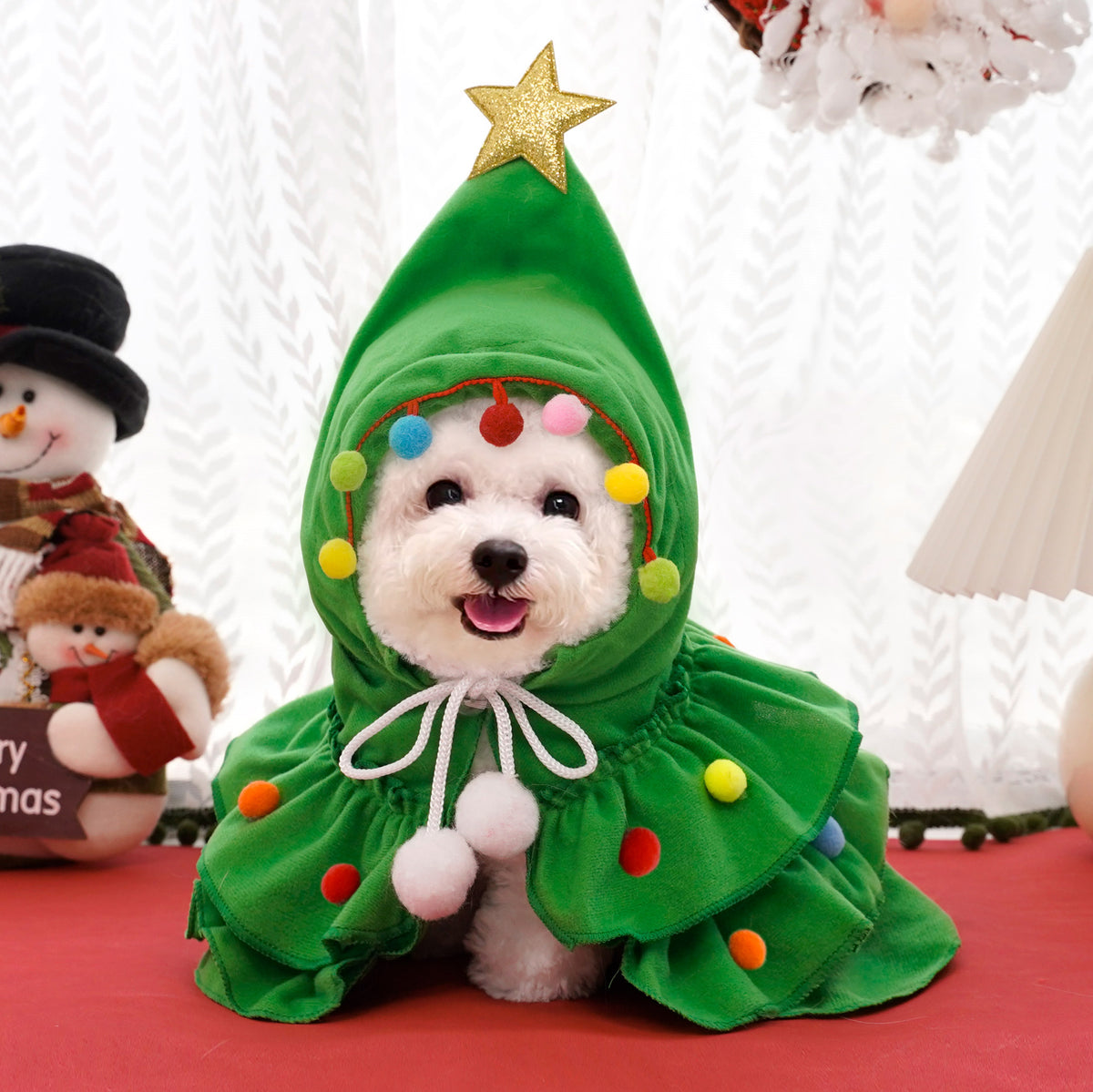 Christmas Pet Cape Dog Cat Costume Fall Winter Holiday Outfit Warm Pet Clothing