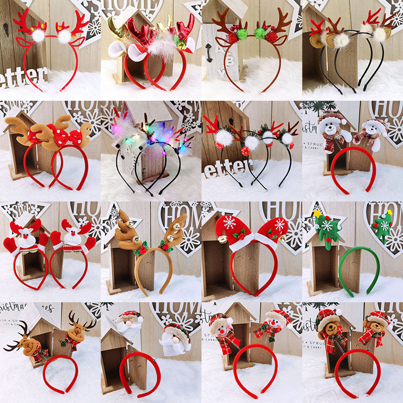 Snowman Reindeer Headband and Hair Clips Set, Christmas Party Hair Accessories for Kids