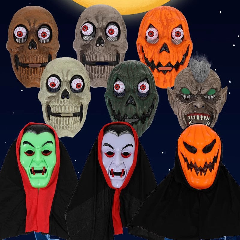 Halloween Party Masks Set, Pumpkin Eyeball Skeleton Vampire Masks For Costume Ball Bar Party Dress Up