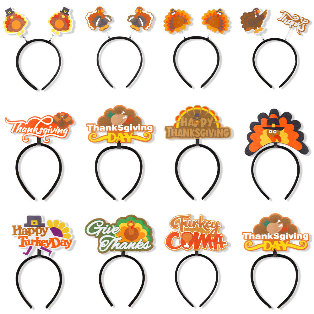 Thanksgiving Turkey Headband Party Costume Accessory Dance Performance Headpiece