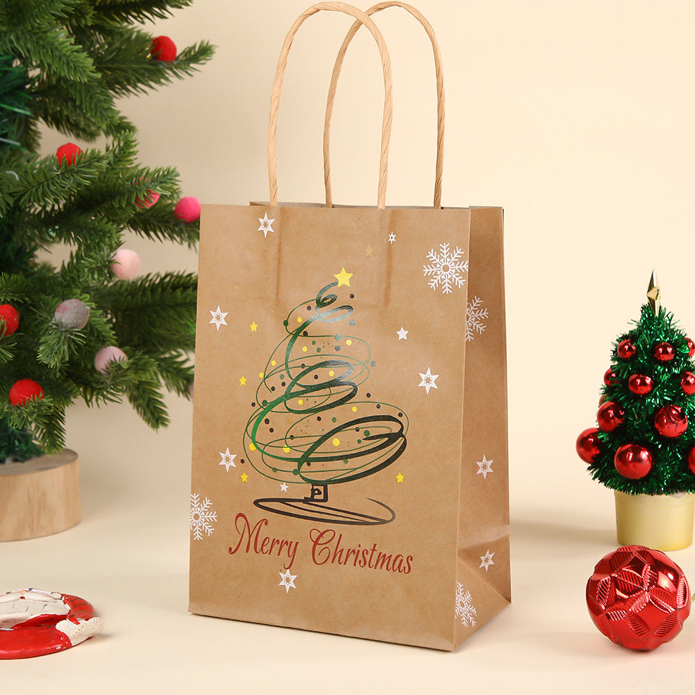Cartoon Christmas Gift Bags, Creative Holiday Party Favor Paper Bags with Handles