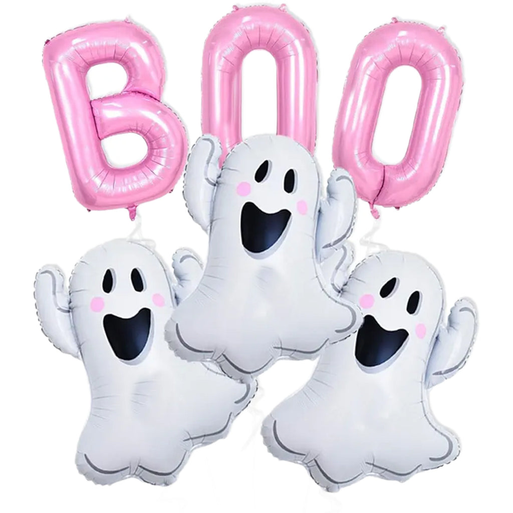 Halloween Foil Balloon Set, Ghost Pumpkin Spider And BOO Letter Balloons For Party Decorations