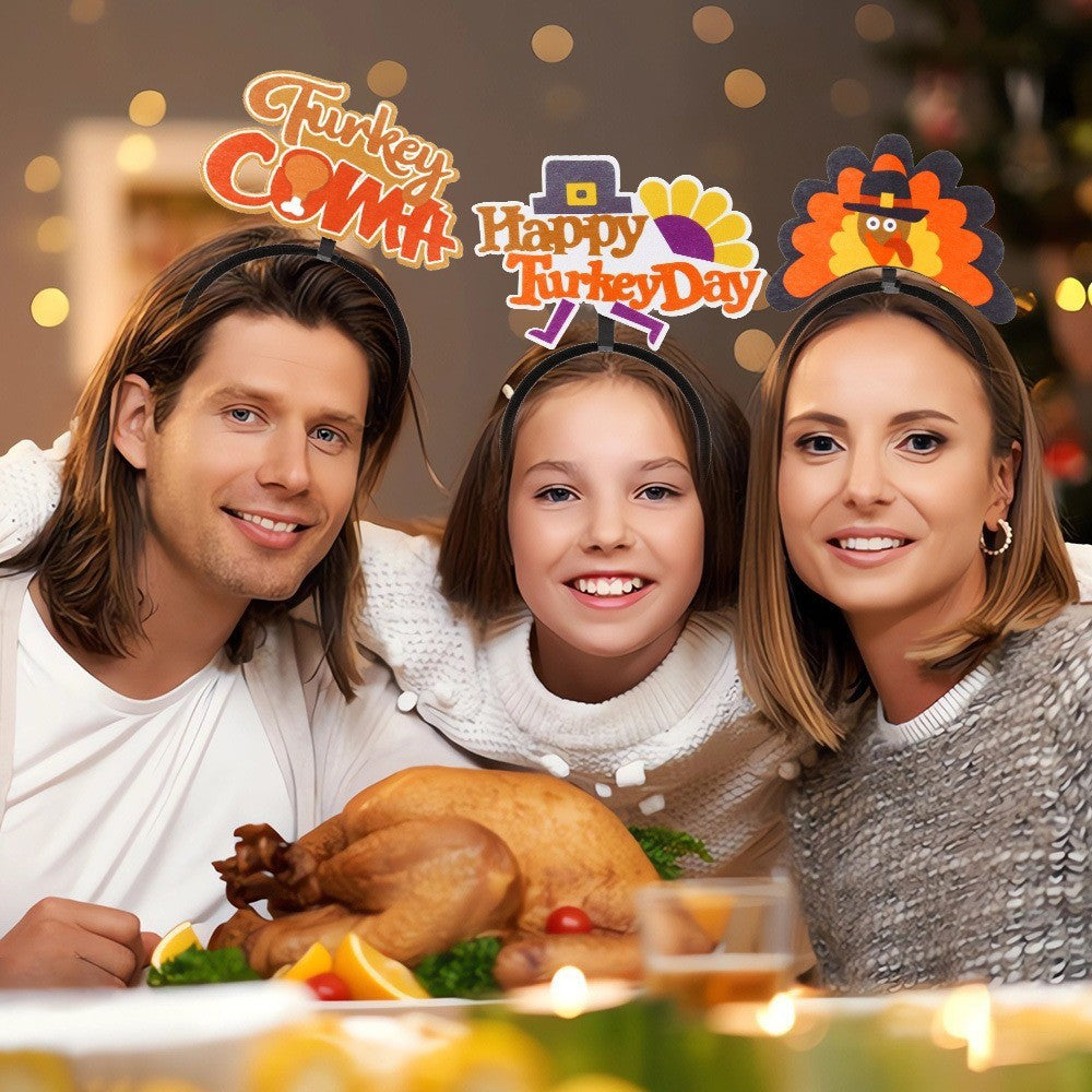 Thanksgiving Turkey Letter Headband Pumpkin Party Costume Accessory Headpiece