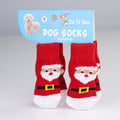Christmas Pet Anti Slip Socks, Santa Reindeer Snowman Paw Covers for Small Dogs Teddy