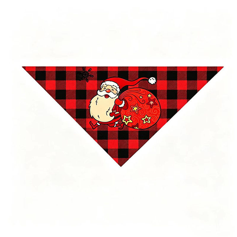 Christmas Dog Bandana Triangle Scarf Pet Bib Holiday Cat Kitten Neck Scarf Decoration