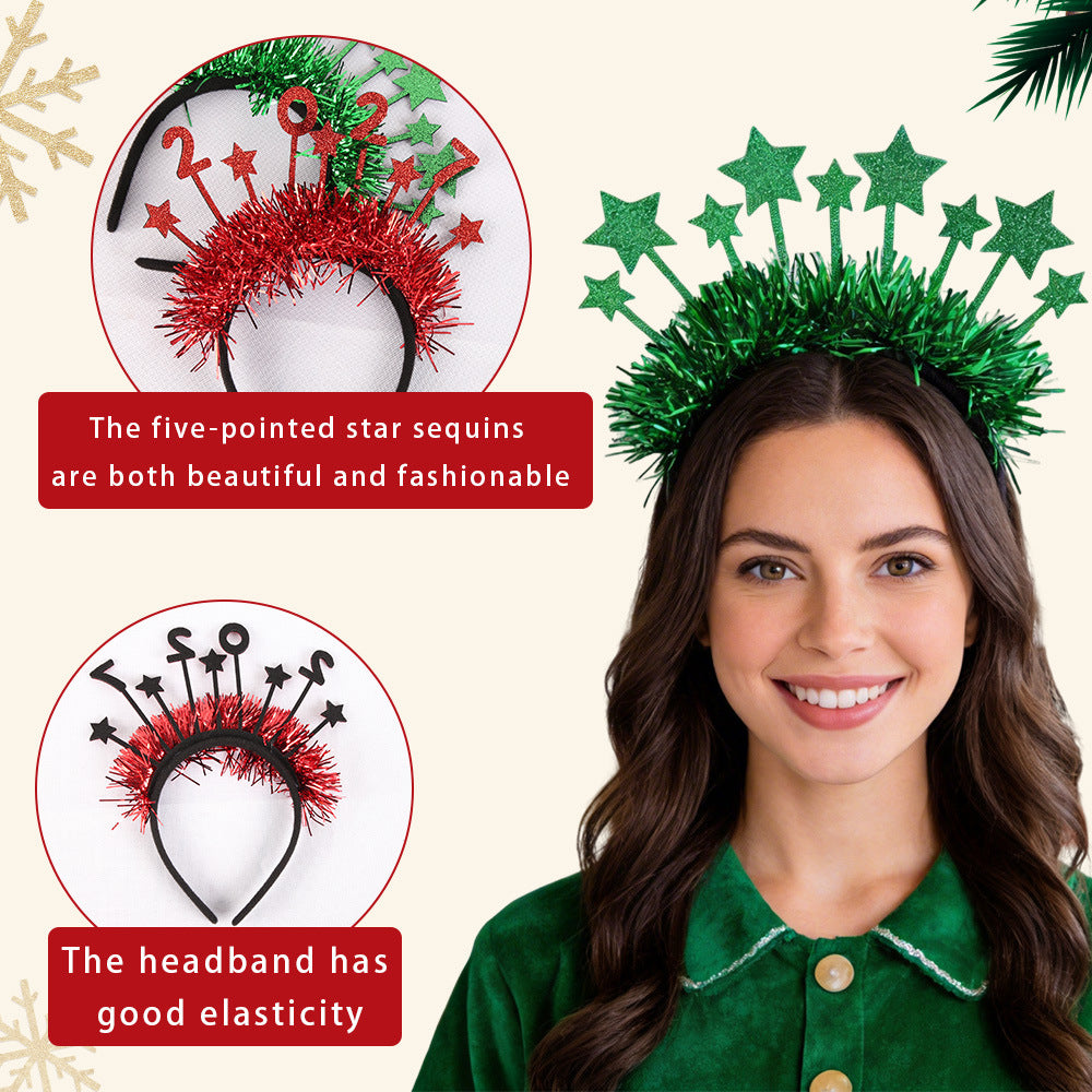 Christmas Star Striped Headbands for Party Costume and Photo Props