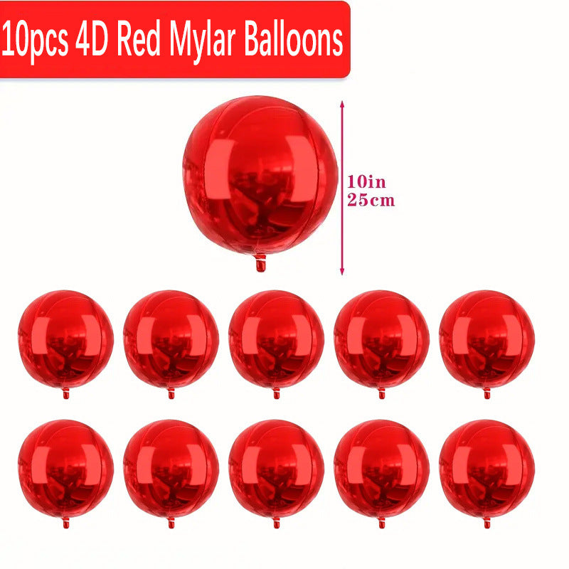 10 Pack 18 Inch Heart Star 4D Foil Balloons Set, Valentine's Day Wedding Birthday Graduation Party Decorations