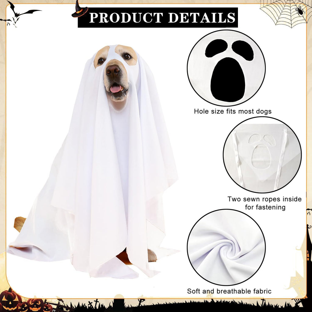 Halloween Ghost Dog Costume Cape, Pet Cosplay Cloak For Small Dogs Cats Halloween Party Outfit