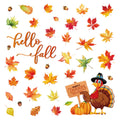 Thanksgiving Turkey Maple Leaf PVC Window Clings Static Sticker Storefront Glass Decor