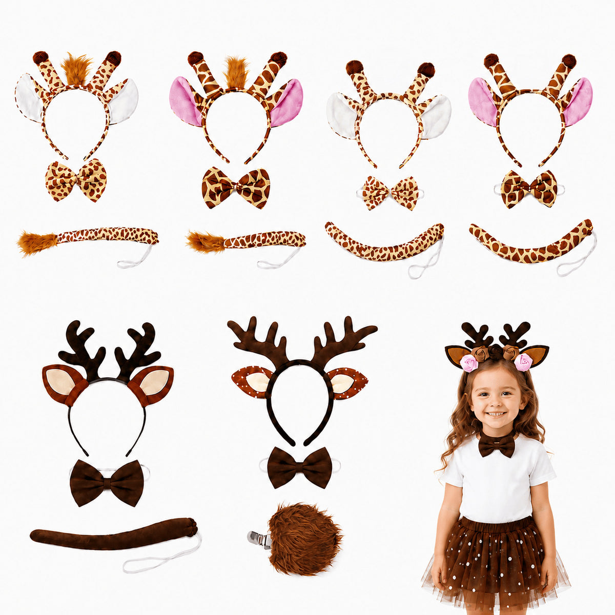 Reindeer Antler Headband for Kids Christmas Party Costume Photo Prop Hair Accessory
