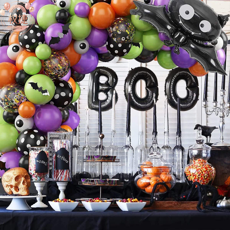 Halloween Balloon Arch Kit Latex Ghost Skull Theme Party Decoration Garland Set