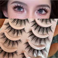 Dramatic Wispy False Eyelashes Hard Band, Crossed Doll Eye Lashes for Party Volume Look