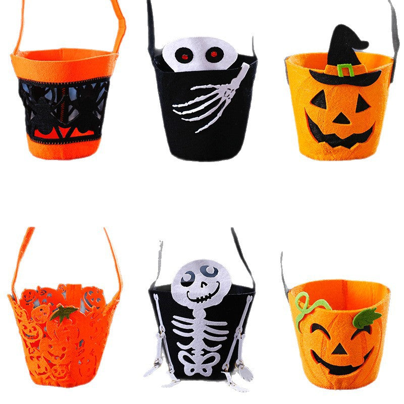 Halloween Pumpkin Candy Bags for Kids, Trick or Treat Tote Party Favor