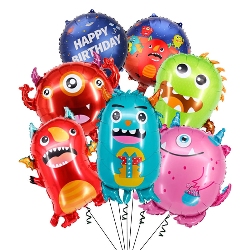 Cartoon Monster Foil Balloon, Alien Virus Shaped Aluminum Balloon For Party Decorations