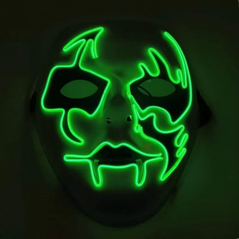 Glowing Vampire Mask, Halloween Light Up Face Mask For Bar Party Rave Street Dance Celebrations