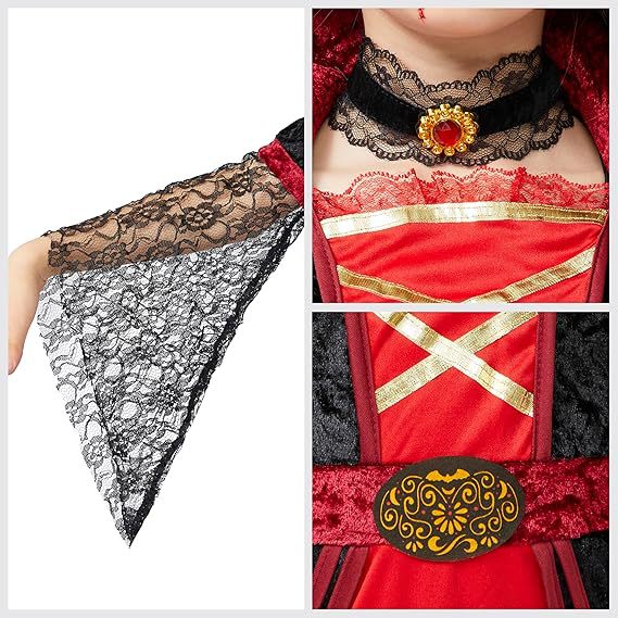 Halloween Girl Vampire Dress Costume, Kids Cosplay Party Outfit