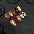 Handcrafted Knead Carving Hand Painted Patch Press on Nails Advanced Sense