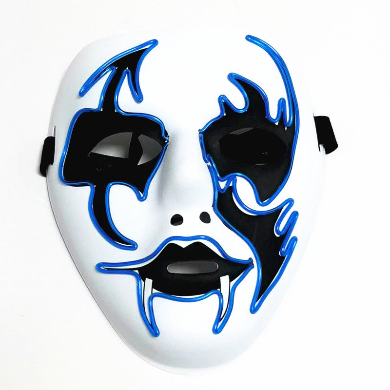 Glowing Vampire Mask, Halloween Light Up Face Mask For Bar Party Rave Street Dance Celebrations