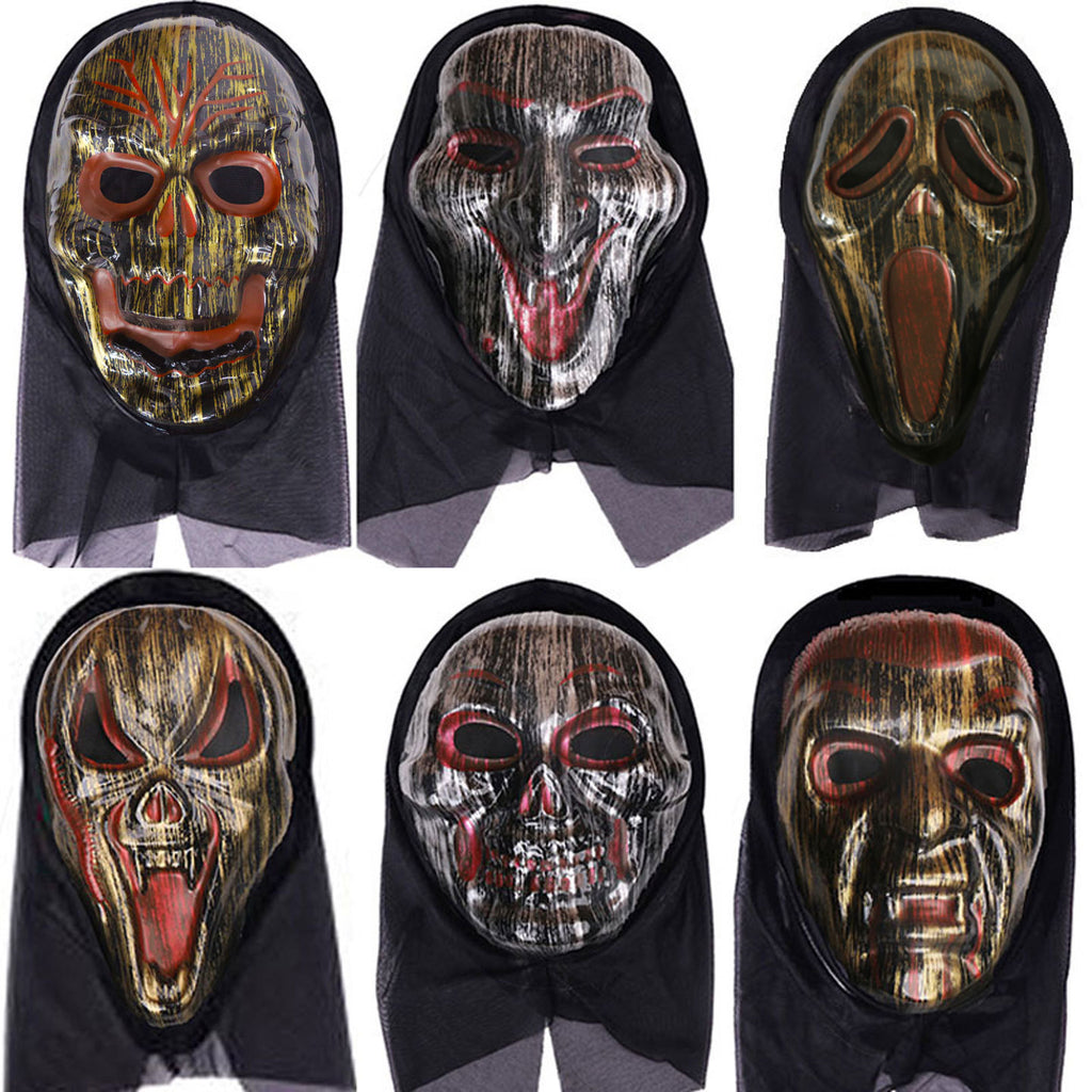 Halloween Scream Ghost Skull Full Head Mask, Scary Masquerade Party Disguise