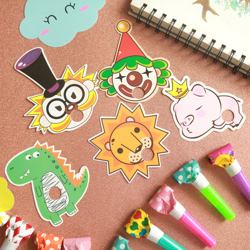 Kids Birthday Party Cartoon Blowouts, Clown Whistle Roll Up Horns For Cheering Party Favors