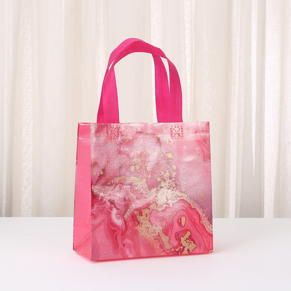 Pink Letter Print Tote Bag Non Woven Waterproof Gift Bag Mother's Day Thanksgiving Packaging